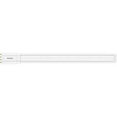 Un tubo fluorescente bianco e allungato con quattro piedini metallici alle estremità.