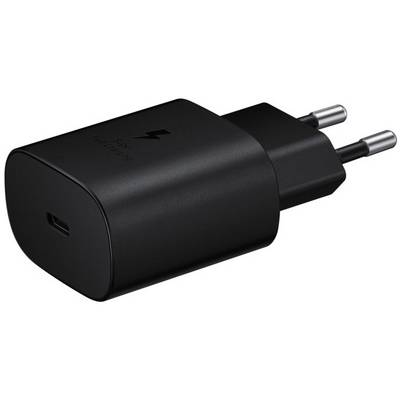 Caricabatterie USB nero con due pin e il simbolo per la ricarica rapida.