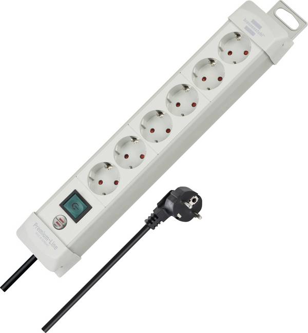 Brennenstuhl 1955560100 Multipresa con interruttore 6 scomparti Grigio luminescente Schuko 1 pz.
