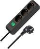 Brennenstuhl 1152900 Multipresa con interruttore 3 scomparti Nero Schuko 1 pz.