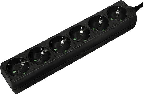LogiLink LPS238B Multipresa Nero Schuko 1 pz.