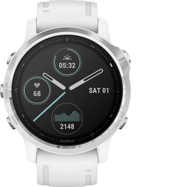 Dispositivi indossabili - Garmin fenix 6S Silver w/White Band (no MAP/Music/Pay) Smartwatch Bianco - Dispositivi indossabili - Garmin fenix 6S Silver w/White Band (no MAP/Music/Pay) Smartwatch Bianco -