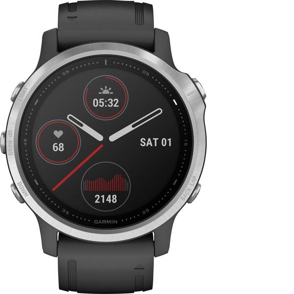 Dispositivi indossabili - Garmin fenix 6S Silver w/Black Band (no MAP/Music/Pay) Smartwatch Nero - Dispositivi indossabili - Garmin fenix 6S Silver w/Black Band (no MAP/Music/Pay) Smartwatch Nero -