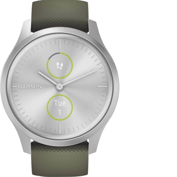 Dispositivi indossabili - Garmin vivomove Style, Silver-Moss Green, Silicone Smartwatch Verde Muschio - Dispositivi indossabili - Garmin vivomove Style, Silver-Moss Green, Silicone Smartwatch Verde Muschio -