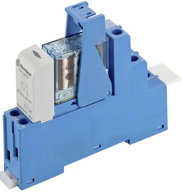 Finder 48.31.9.024.0050 Modulo relè Tensione nom.: 24 V/DC Corrente di commut. max.: 10 A 1 scambio 1 pz.
