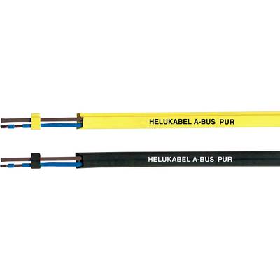 Cavo giallo e nero con la scritta 'HELU KABEL A-BUS PUR', per la distinzione in applicazioni elettriche.