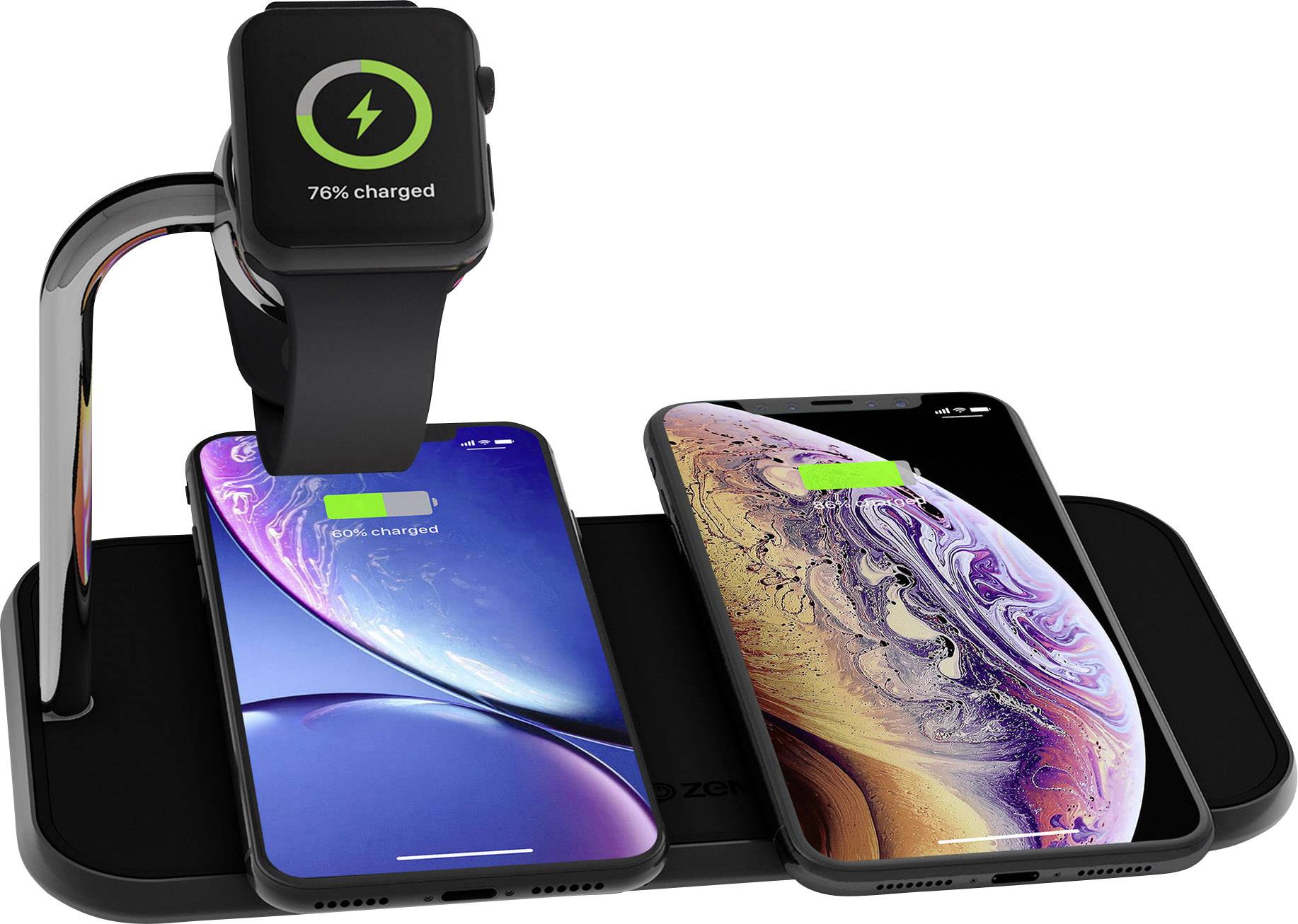 ZENS Caricatore a induzione Dual qi Apple-Watch ZEDC05B/00 Uscite Standard Qi Nero-5