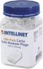 Intellinet Kabel Intellinet confezione da 100 Cat5e connettore modulare RJ45 UTP cavo a 3 punti per cavo pieno contatto spina bicchiere 100 pro 502399 Contatto a crimpare Numero di poli 8P8C Trasparente 100 pz.