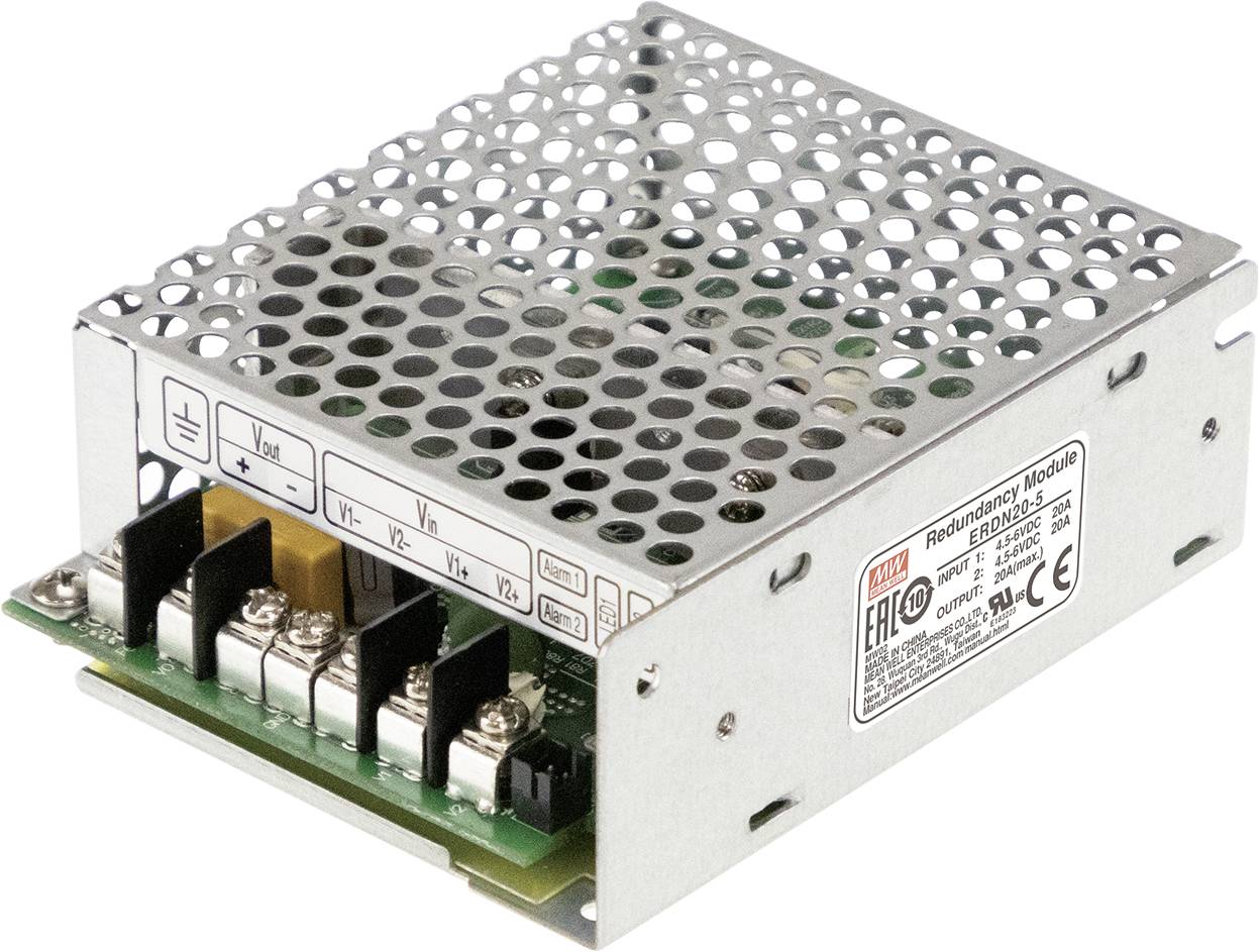 Unità di alimentazione elettrica con griglie di ventilazione e più morsetti di connessione.