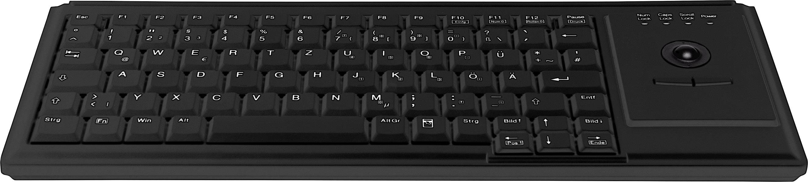 Contour Active Key AK-4400-TU-B/US USB Tastiera Inglese US, QWERTY Nero Track ball integrato, Tasti del mouse-2