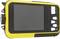 Un dispositivo portatile con display, bordo giallo e tasti di controllo laterali.