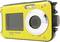 Fotocamera subacquea GoXtreme Reef di colore giallo, con grande obiettivo e schermo posteriore, ideale per riprese sottomarine.