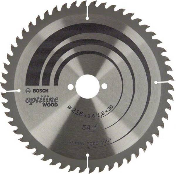 Bosch Accessories Optiline 2608838411 Lama circolare 216 x 30 x 1.6 mm Numero di denti: 54 1 pz.