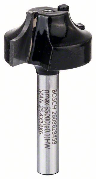 Fresa per profili, 6 mm, R1 6,3 mm, D 25,4 mm, L 14 mm, G 46 mm Bosch Accessories 2608628459