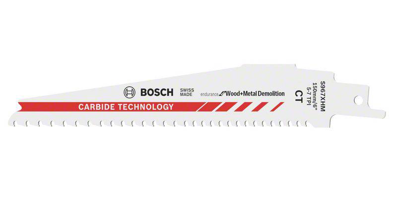 Bosch Accessories 2608653387 Lama per sega a sciabola S 967 XHM, Endurance for Wood and Metal Demolition, confezione da 10 pz Lunghezza lama della sega 150 mm 10 pz.