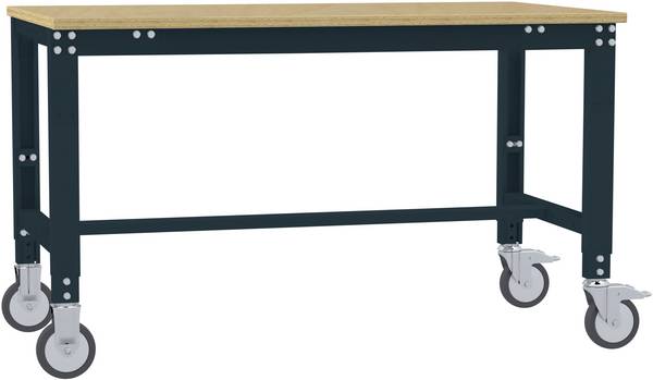 Manuflex AU7365.7016  Tavolo di lavoro UNIVERSALE speciale mobile con piastra multiplex, LxTxH = 1500 x 1000 x 752-972 mm  Antracite