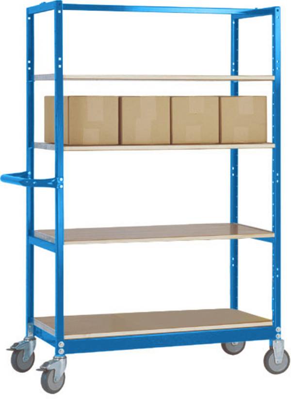 Manuflex TV1052.5007 TV1052.5007 Carrello con ripiani con fermo Acciaio verniciato a polvere Blu brillante (RAL 5007)