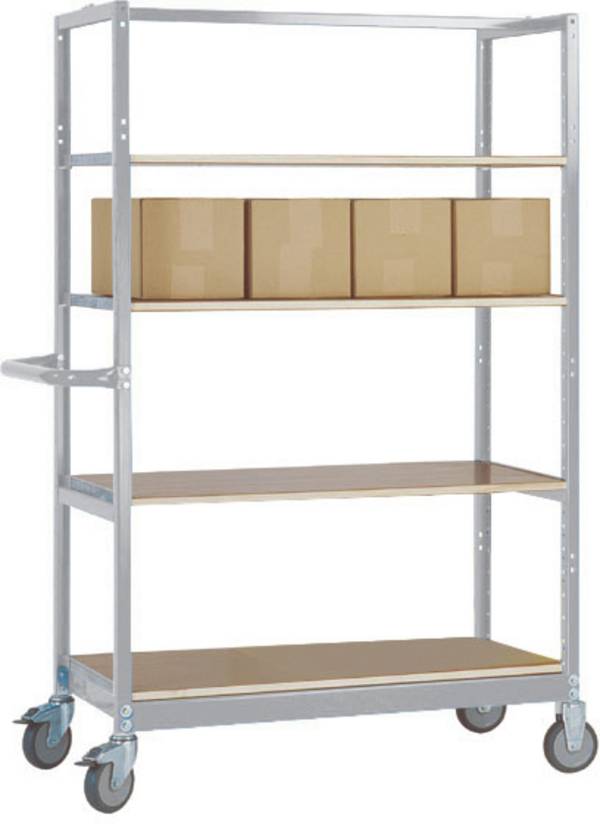 Manuflex TV1052.9006 TV1052.9006 Carrello con ripiani con fermo Acciaio verniciato a polvere Argento
