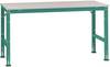 Manuflex AU6001.0001 Tavolo da lavoro STANDARD UNIVERSALE con piastra in melamina, LxTxA = 1000 x 600 x 760-870 mm Grigio, Verde