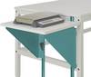 Manuflex AU0003.5021 Attacco da tavolo regolabile in altezza per tavoli da lavoro e banchi da lavoro, L x P 500 x 600 mm Blu acqua