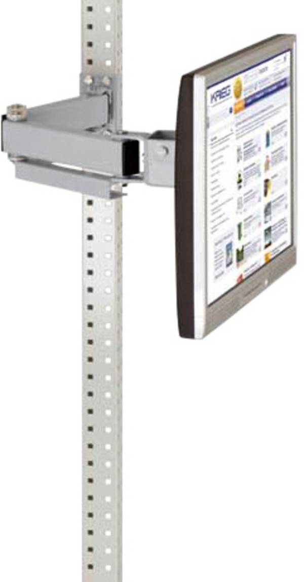 Manuflex ZB3638.9006  Supporto per monitor PER UNIVERSALE e PROFESSIONALE con giunto doppio da 500 mm, adattatore VESA da 75 mm, in argento alluminio simile a RAL 9006