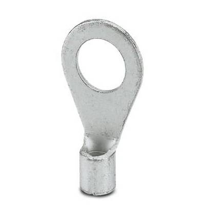 Capocorda metallico con terminale ad anello tondo, idoneo per l'attorcigliamento di conduttori e il collegamento a connessioni a vite.