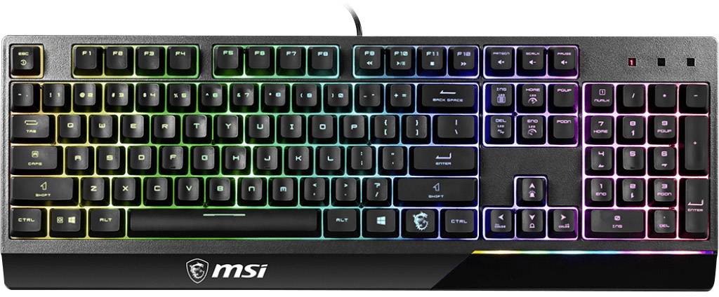 MSI Vigor GK30 USB Tastiera da gioco Illuminato, pulsanti multimedia Tedesco, QWERTZ Multicolore-0