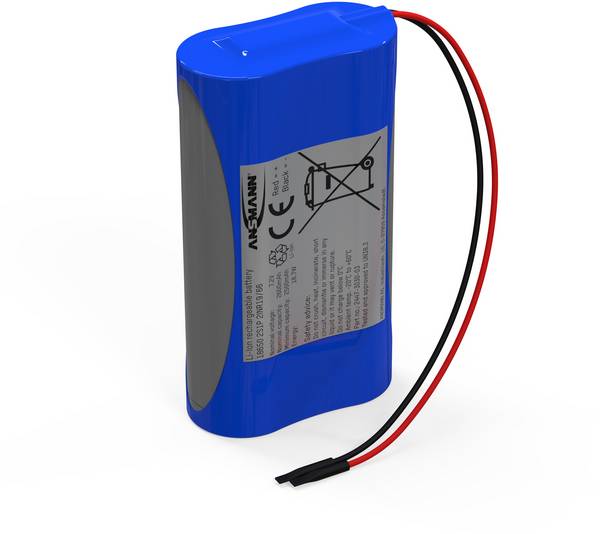 Pacco batteria 2x 18650 Ansmann 2S1P con cavo Li-Ion 7.4 V 2600 mAh