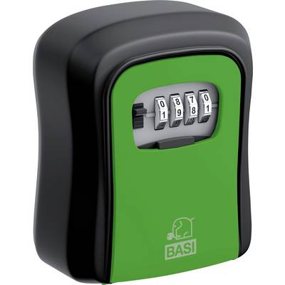 Cassaforte per chiavi nera e verde con codice numerico 1981, marca BASI. Per conservare in modo sicuro le chiavi all'esterno.