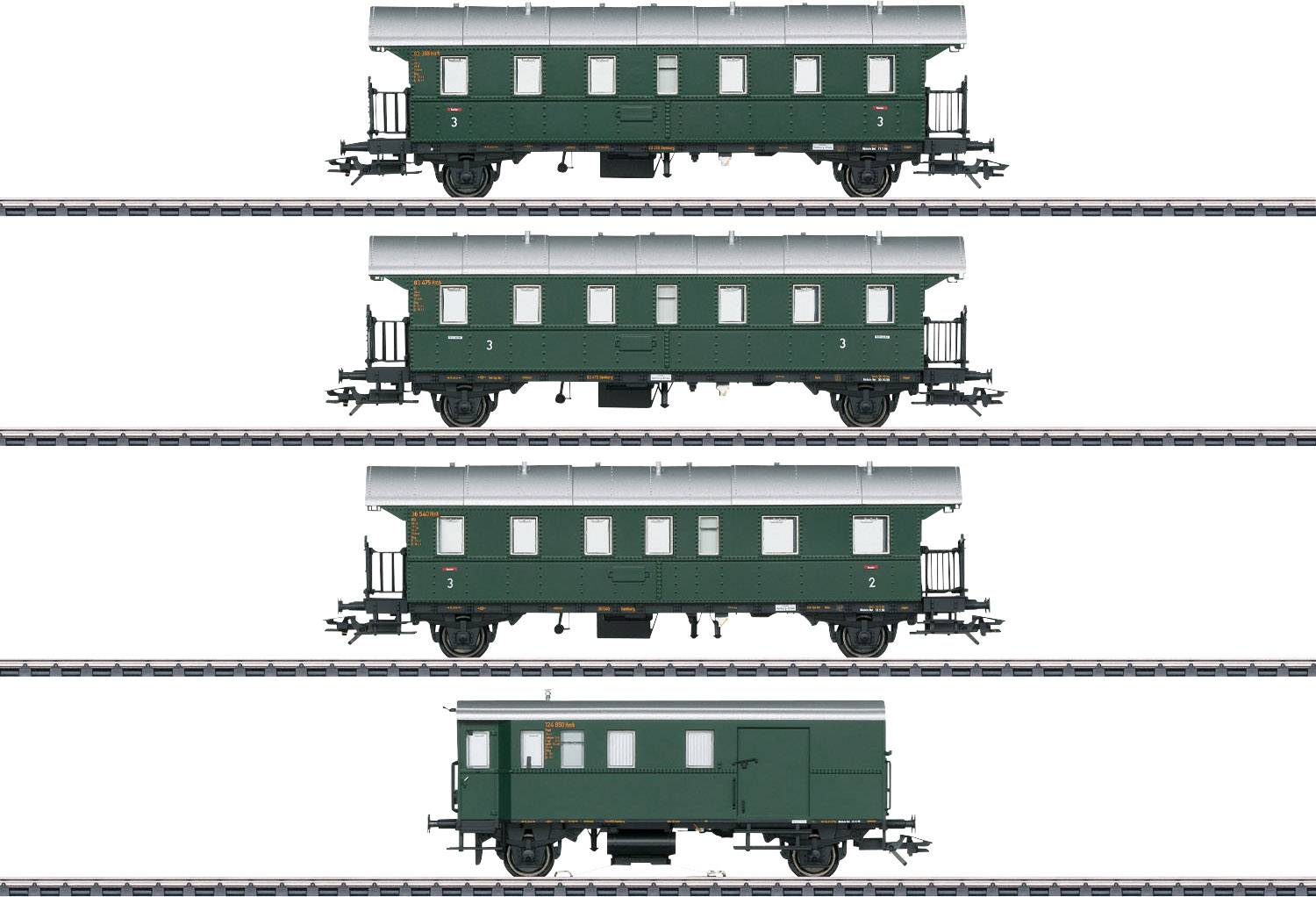 Carrozze passeggeri in scala Z di SRG, kit da 4 pz. Märklin 43146
