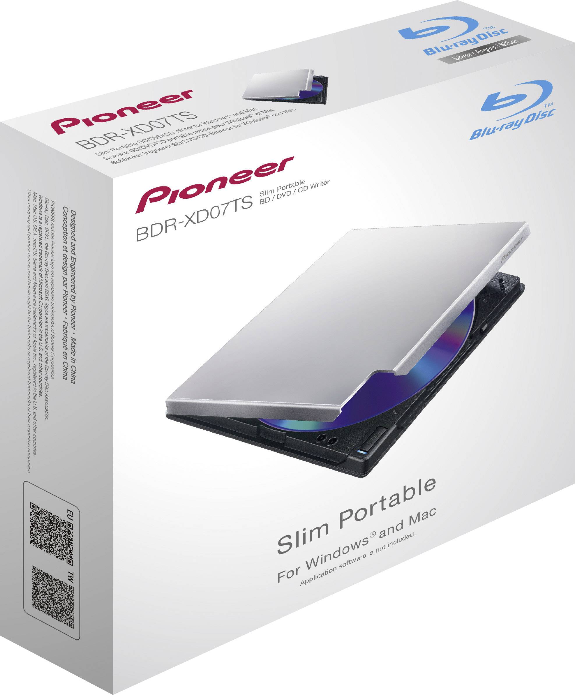 Pioneer BDR-XD07TS Masterizzatore esterno Blu-ray Dettaglio USB 3.2 (Gen 1x1) Nero-1