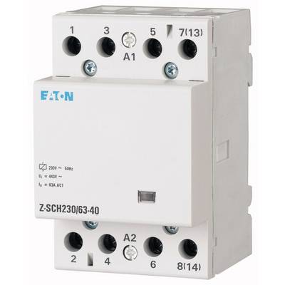 Un modulo di protezione di Eaton, modello Z-SCH230/63-40, bianco, con diversi morsetti e etichette per applicazioni elettriche.