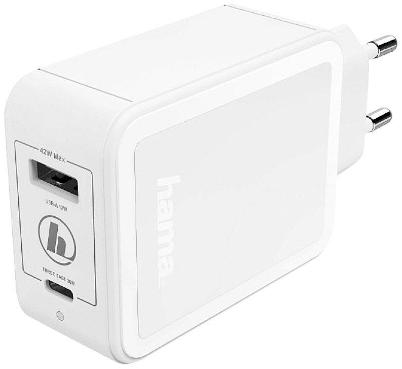 Hama PD-QC-42W Caricatore USB 42 W USB, presa USB-C® Bianco Presa di corrente-0