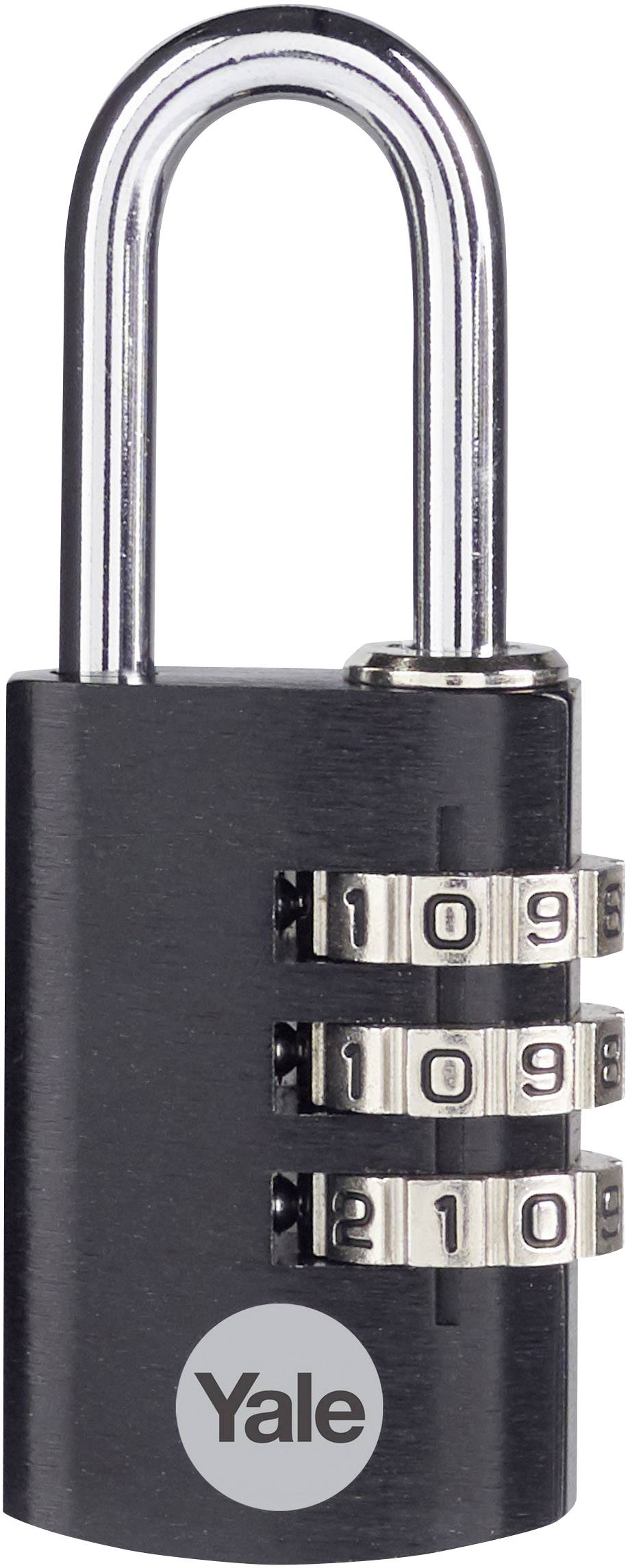 YALE YE3CB/28/126/1/BK Lucchetto 28 mm Nero Serratura a combinazione numerica
