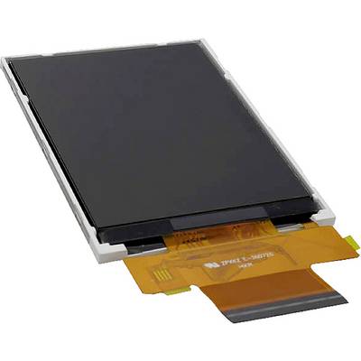 Un piccolo schermo LCD quadrato con un cavo di connessione arancione sul lato inferiore, comunemente utilizzato in dispositivi portatili.