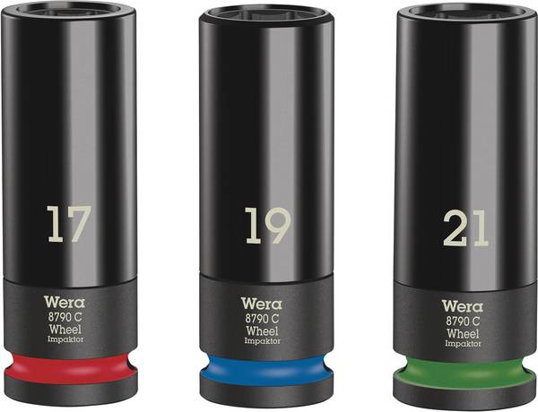 Wera Wheel Impaktor C Set 1 Kit inserti a bussola metrico 1/2" 3 parti 05004595001