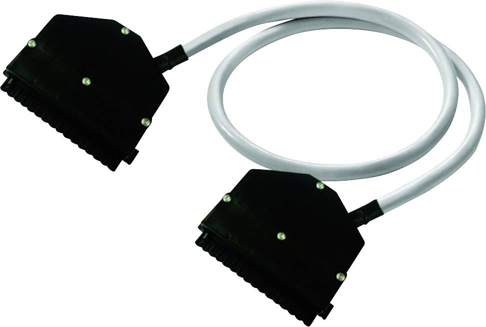 Cavo elettronico nero con due connettori rettangolari identici alle estremità, collegati da un cavo bianco.