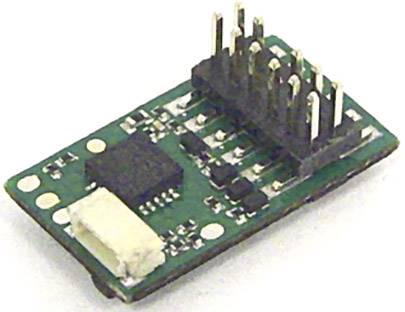 Una scheda verde con più circuiti integrati e piedini metallici sporgenti, rappresentazione tipica di un modulo elettronico.