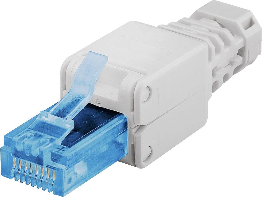 Spina RJ45 senza attrezzi Goobay CAT 6A UTP non schermata - Per cavi di 3 diametri (5,2 mm/6,4 mm/7,5 mm),...-0