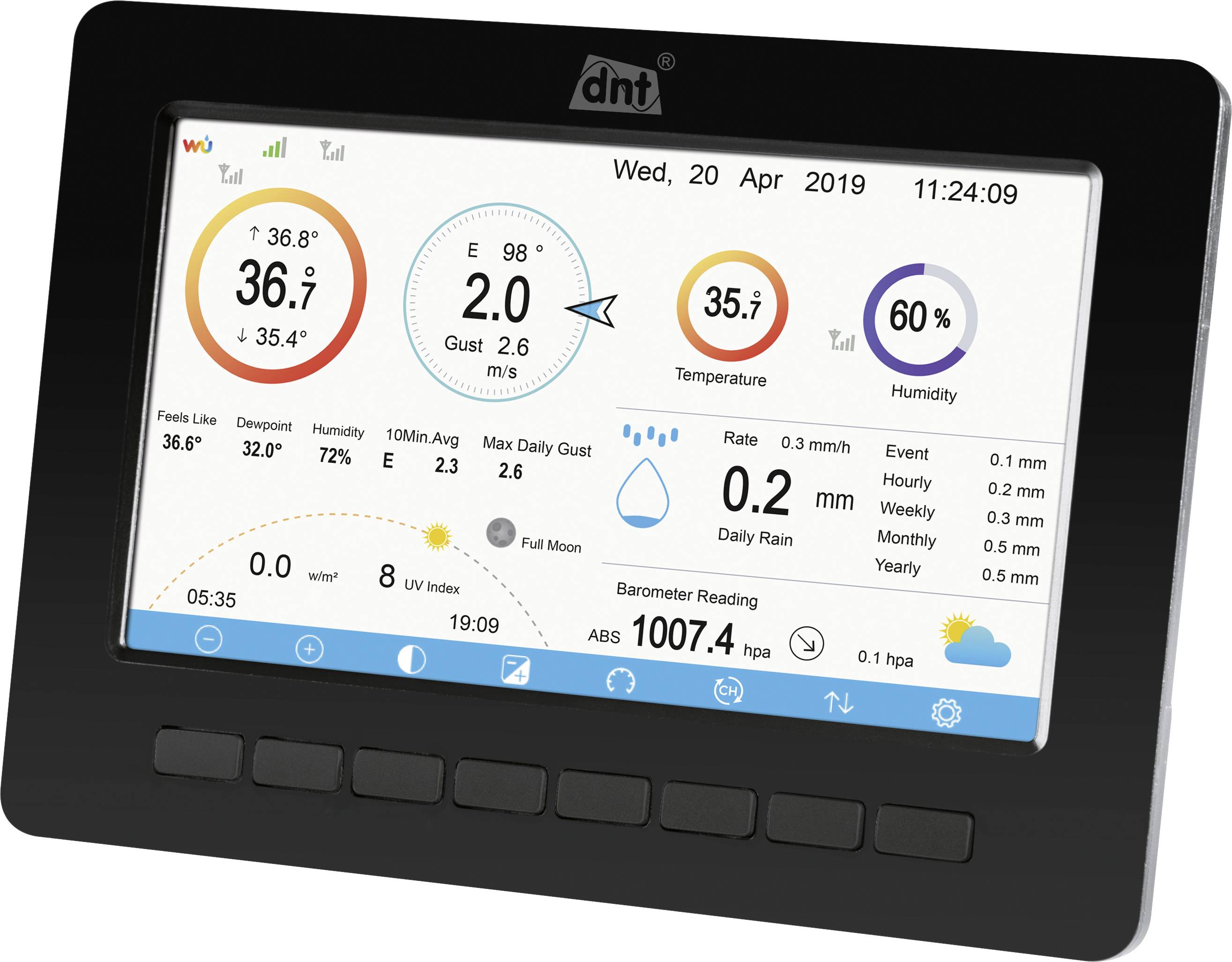 dnt WeatherScreen PRO DNT000008 Stazione meteo digitale Numero di sensori max. 9-7