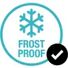 Simbolo 'Antigelivo' con design a fiocchi di neve che indica la resistenza alle intemperie.
