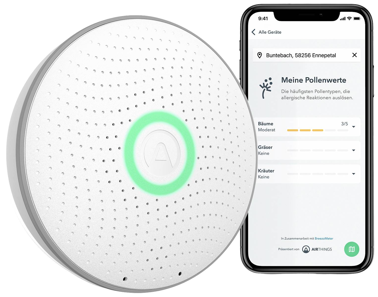 Airthings Airthings Wave (2. Gen) Rilevatore di gas a batteria Rileva Radon-3