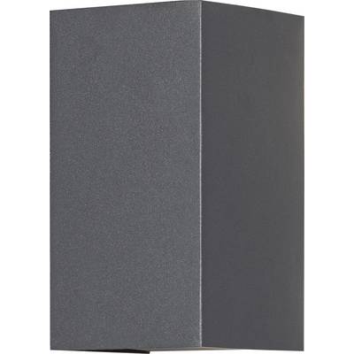 Applique da esterno rettangolare grigio scuro dal design moderno e minimalista. Ideale per spazi esterni.
