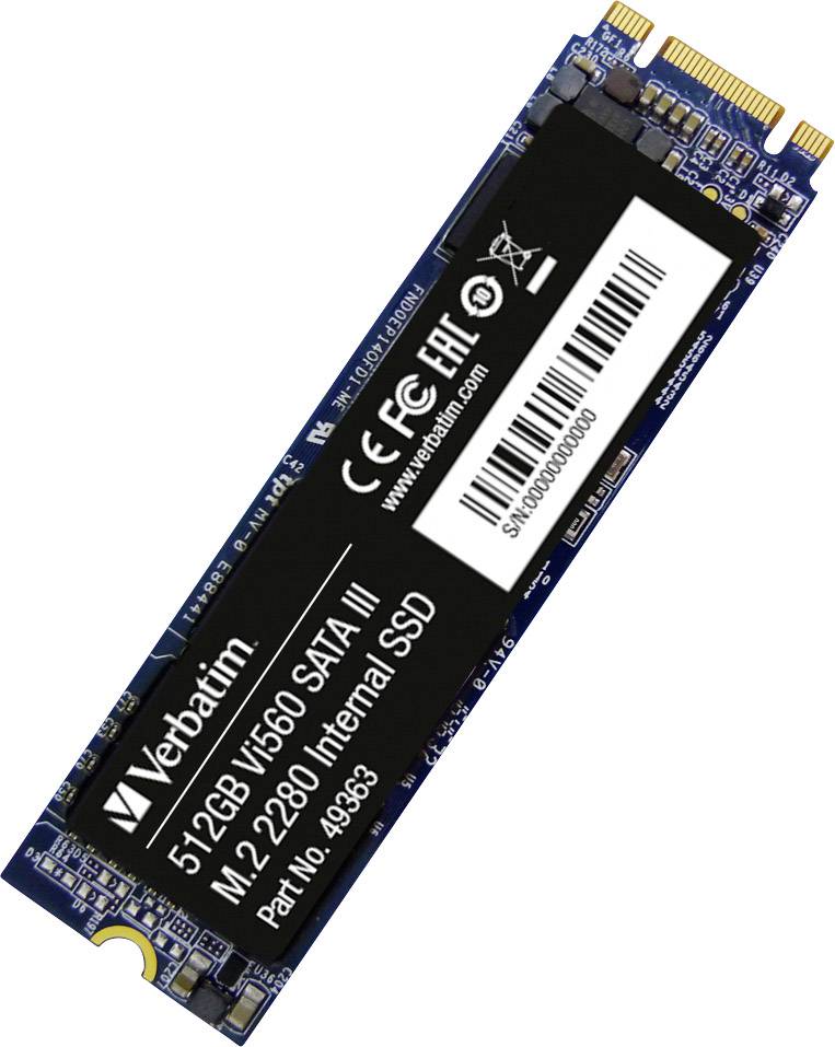 SSD M.2 Verbatim da 512 GB di capacità di archiviazione, modello Vi560 SATA III.