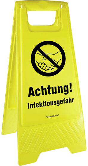 Active Workplace Achtung! Infektionsgefahr! 90.9480_14 Cavalletto segnaletico Mantenere le distanze 1 pz.