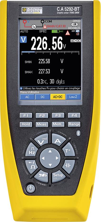 Chauvin Arnoux C.A 5292-BT Multimetro portatile digitale Data logger , Display grafico CAT III 1000 V, CAT IV 600 V Display (Counts): 100000