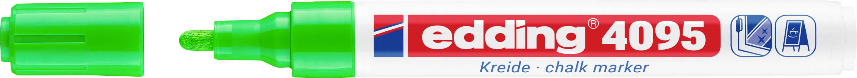 Edding 4095 4-4095011 Marcatore a gesso Verde chiaro 4 mm, 15 mm