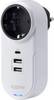 Sygonix TY1825 Caricatore USB 18 W 2x USB-A, 1x USB-C ®, Presa schuko Bianco Ambiente interno