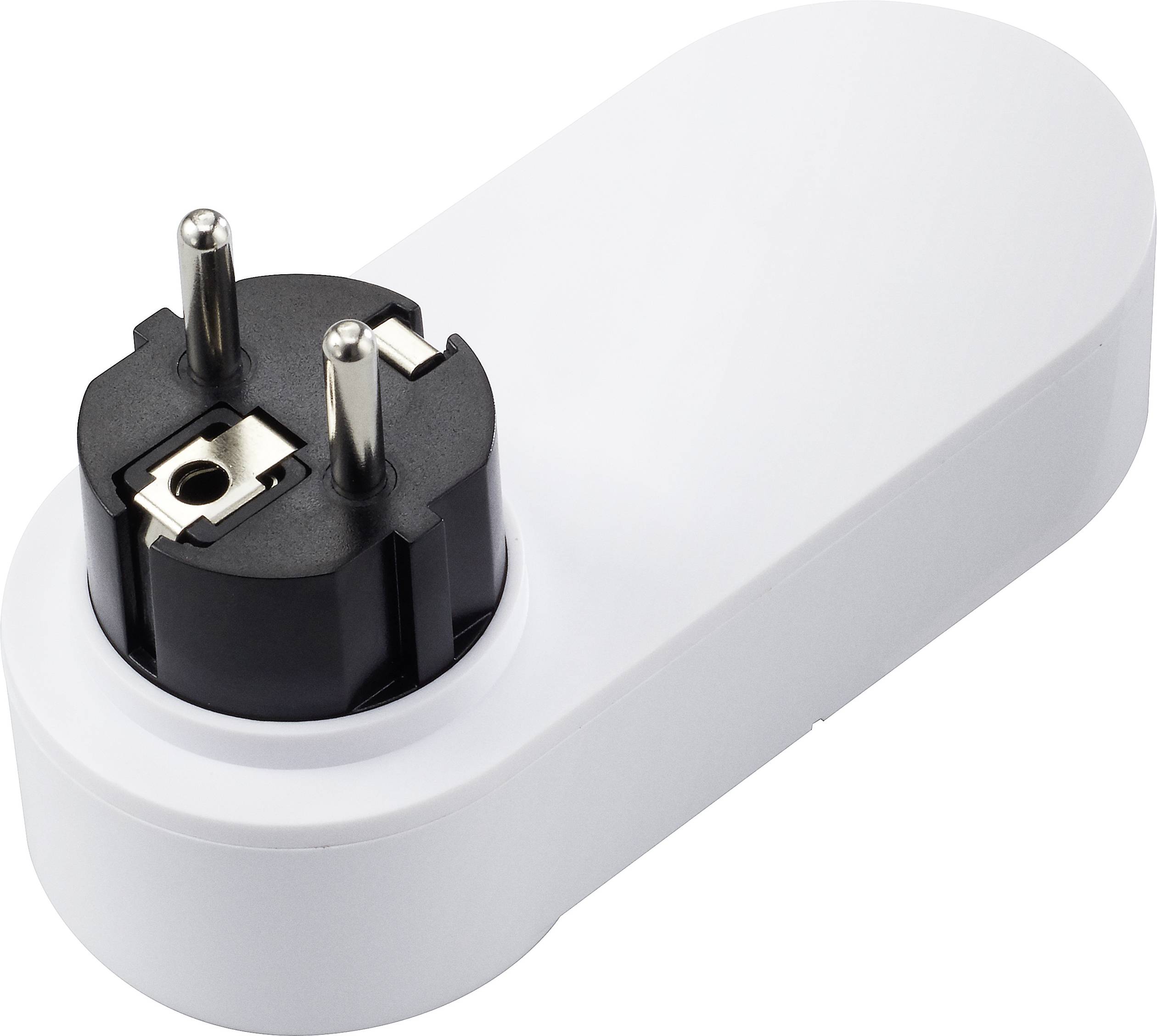 Presa elettrica europea bianca in forma ovale, senza cavo.