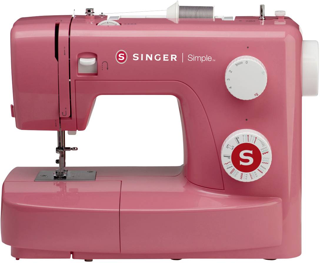 Singer Macchina per cucire a braccio libero Simple 3223 con tavolo allungabile Rosso-0